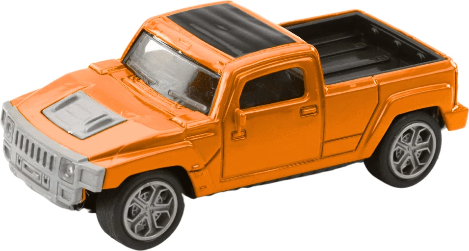 Lean Toys Metalinis oranžinis automobilis su kemperiu