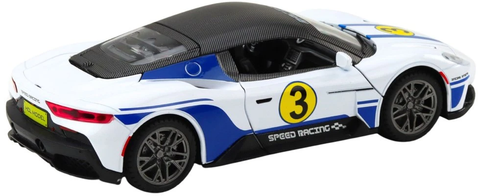 Lean Toys Metalinis sportinis automobilis su šviesomis, garsais, 1:22, baltas