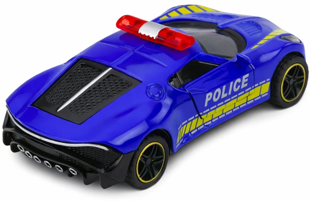 Lean Toys Policijos sportinis automobilis mėlynas 12 vnt.