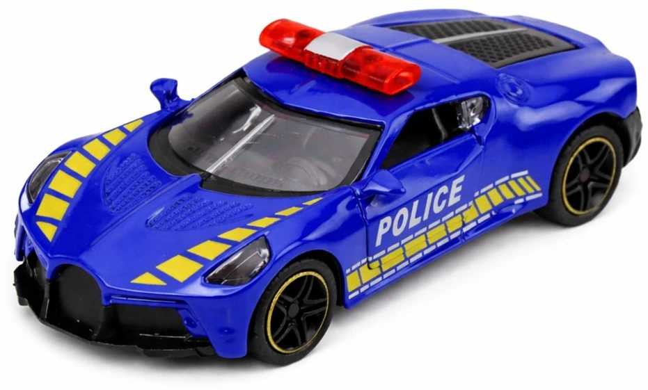 Lean Toys Policijos sportinis automobilis mėlynas 12 vnt.