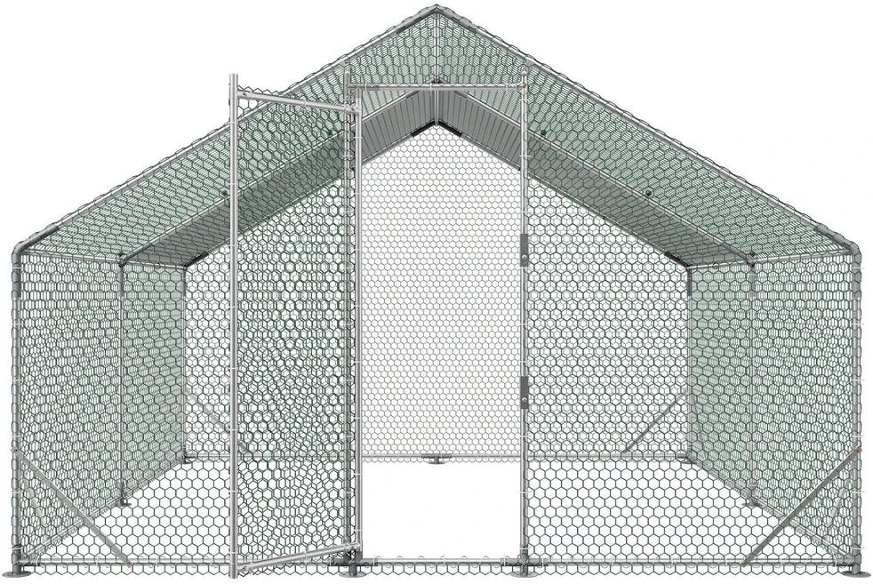 VEVOR Didelis metalinis vištidės voljeras 3 x 3 x 2 m