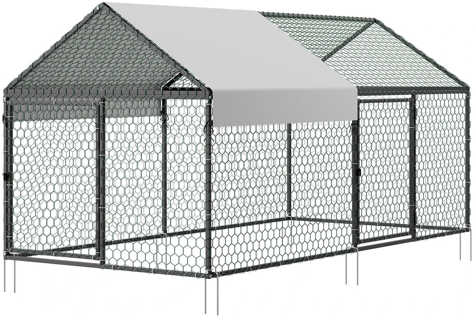 VEVOR Metalinė vištidė 4-6 vištoms, 1 x 2 x 1 m