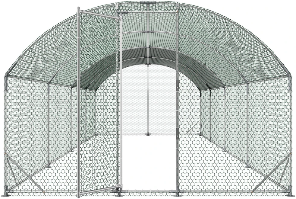 VEVOR Didelis metalinis vištidės voljeras 2,7 x 7,6 x 2 m