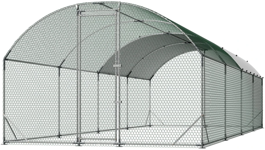 VEVOR Didelis metalinis vištidės voljeras 2,7 x 7,6 x 2 m