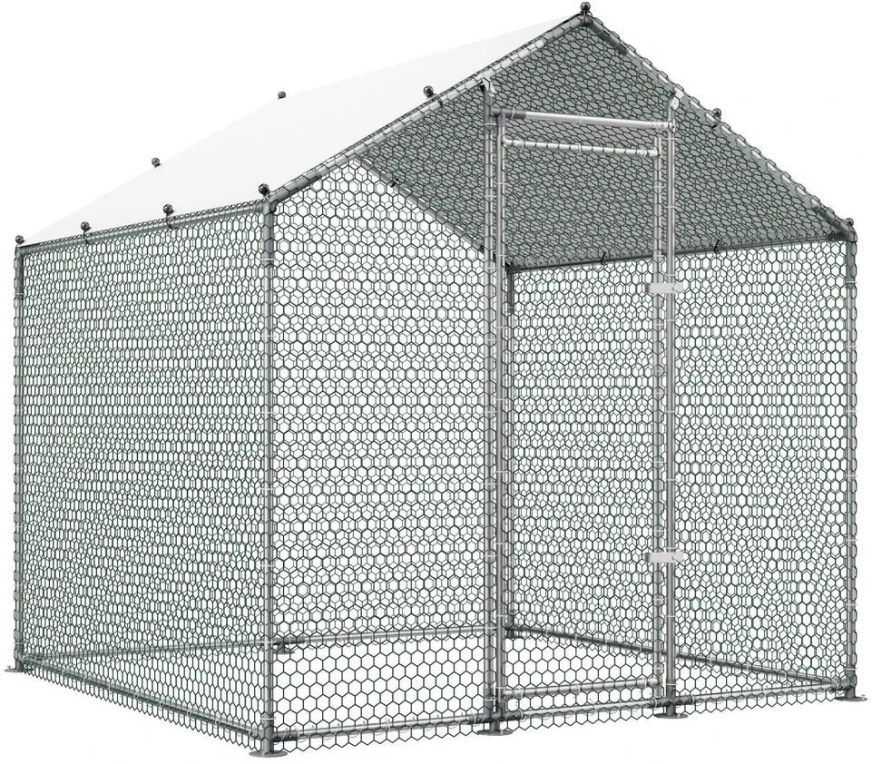 VEVOR Didelis metalinis vištų voljeras 2 x 2 x 2 m