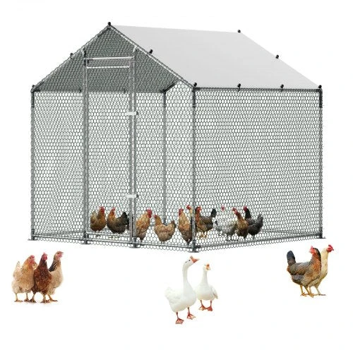 VEVOR Didelis metalinis vištų voljeras 2 x 2 x 2 m