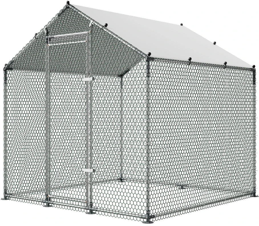 VEVOR Didelis metalinis vištų voljeras 2 x 2 x 2 m