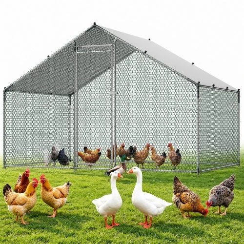 VEVOR Didelė metalinė vištidė, 3 x 2 x 2 m