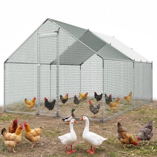 VEVOR Didelis metalinis vištidės aptvaras 3 x 4 x 2 m