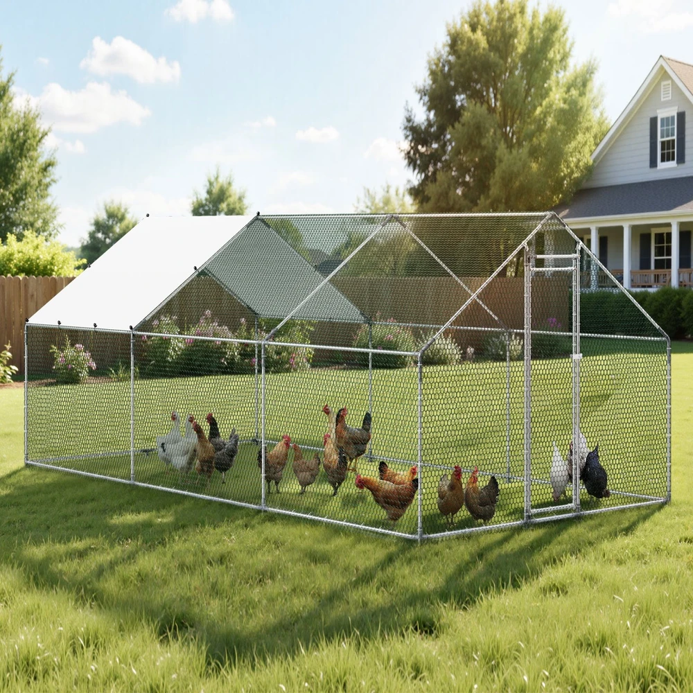 Metalinis vištidės aptvaras VEVOR JD362, 3x6x2 m