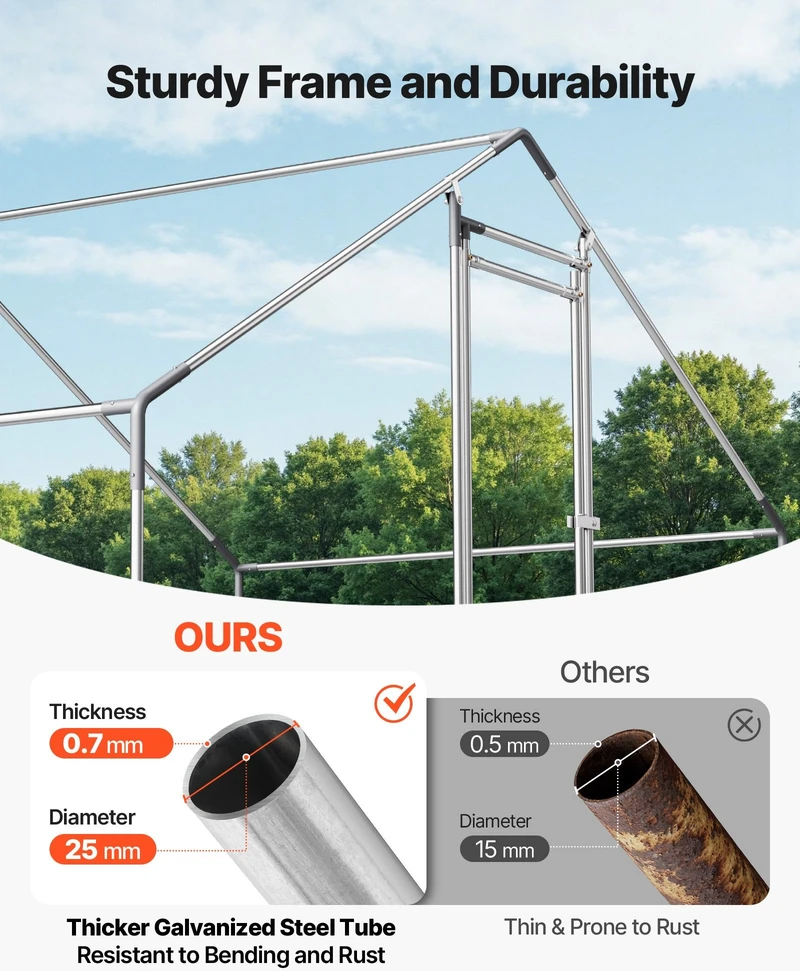 Metalinis vištidės aptvaras VEVOR JD362, 3x6x2 m