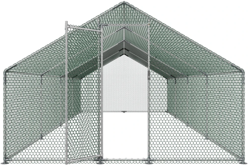 VEVOR Didelė metalinė vištidė 3 x 8 x 2 m