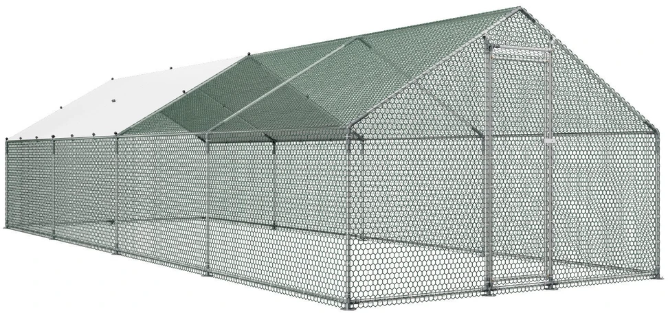 VEVOR Didelė metalinė vištidė 3 x 8 x 2 m