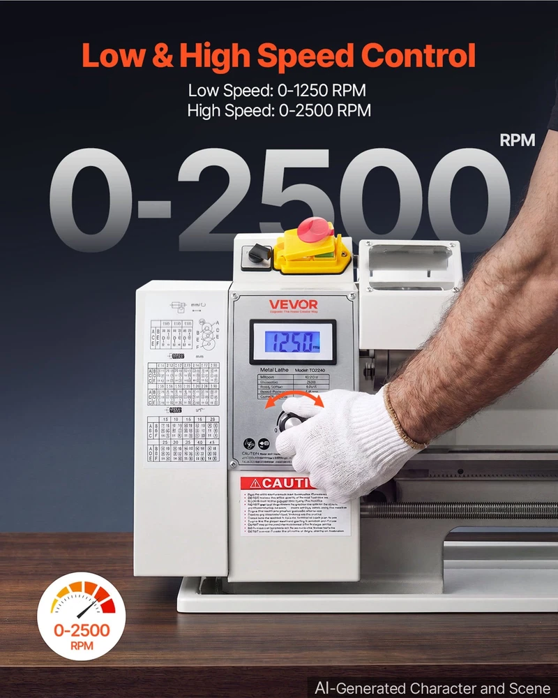Metalo tekinimo staklės VEVOR TQ2240, 650 W
