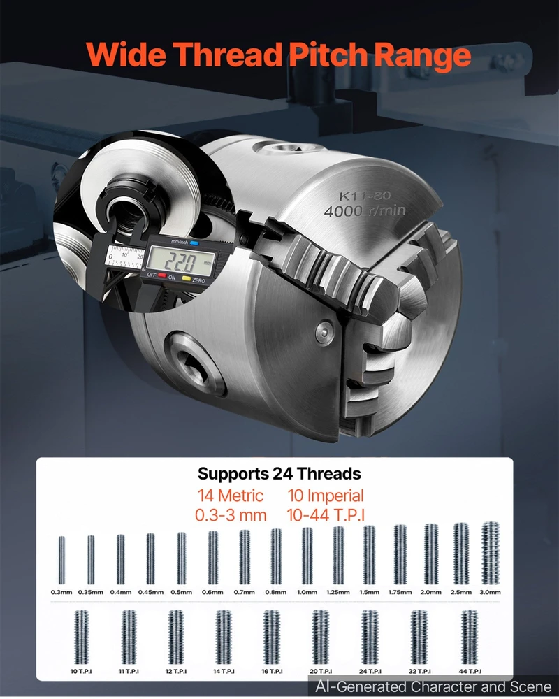 Metalo tekinimo staklės VEVOR TQ2240, 650 W
