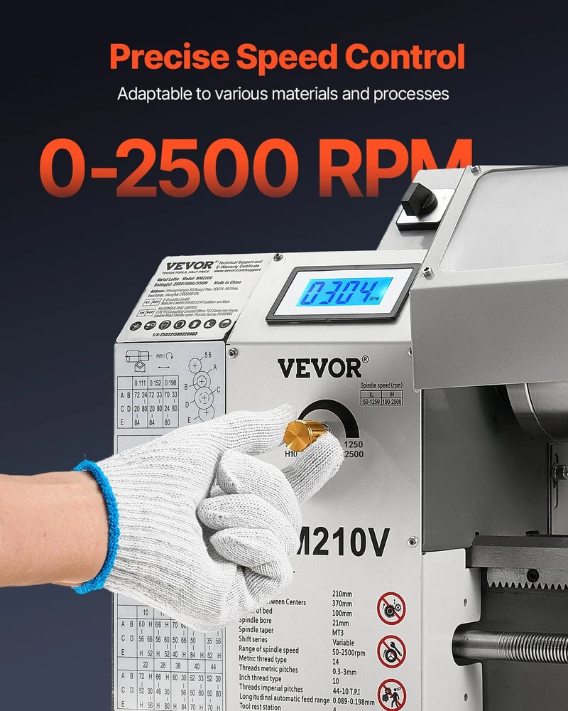 VEVOR Staklinė metalo tekinimo staklė 550W