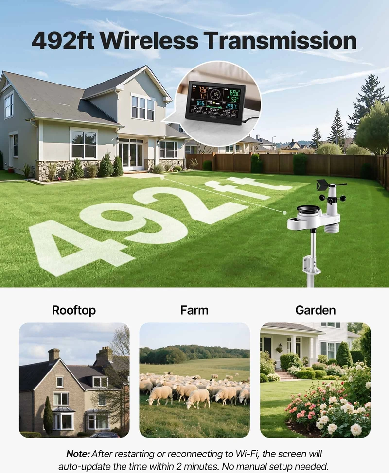 VEVOR 5-in-1 Wi-Fi orų stotis su saule