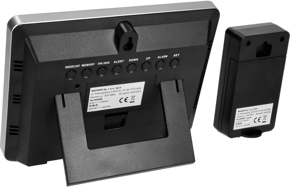 Grandininis pjūklas Meteorologinė stotis RCC – Elektroninė, bevielė, jutiklinė, juoda