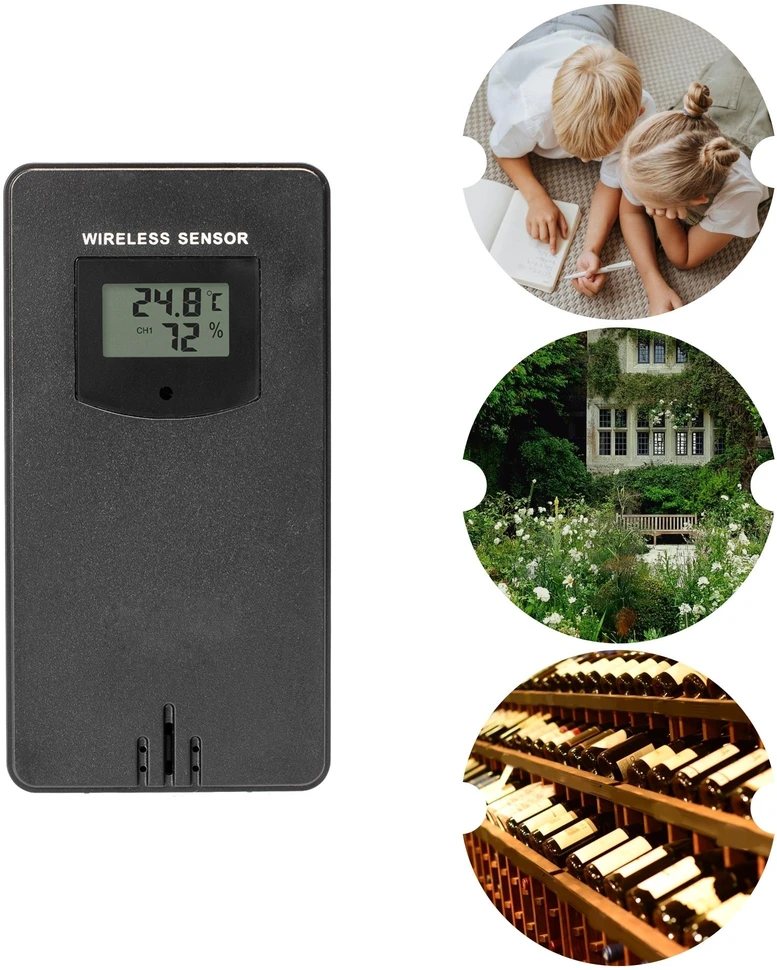 Grandininis pjūklas Meteorologinė stotis RCC – Elektroninė, bevielė, jutiklinė, juoda