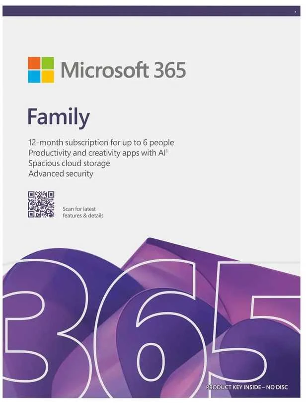 „Microsoft M365 Family“ | EP2-32335 | Licencijos galiojimo laikas: 1 metai | Anglų kalba | Eurozona