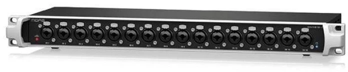 „Carruzzo Midas DN4816-I Modulis Stage Connect“ su 16 analoginių įėjimų ir dviem „Ultranet“ išėjimais