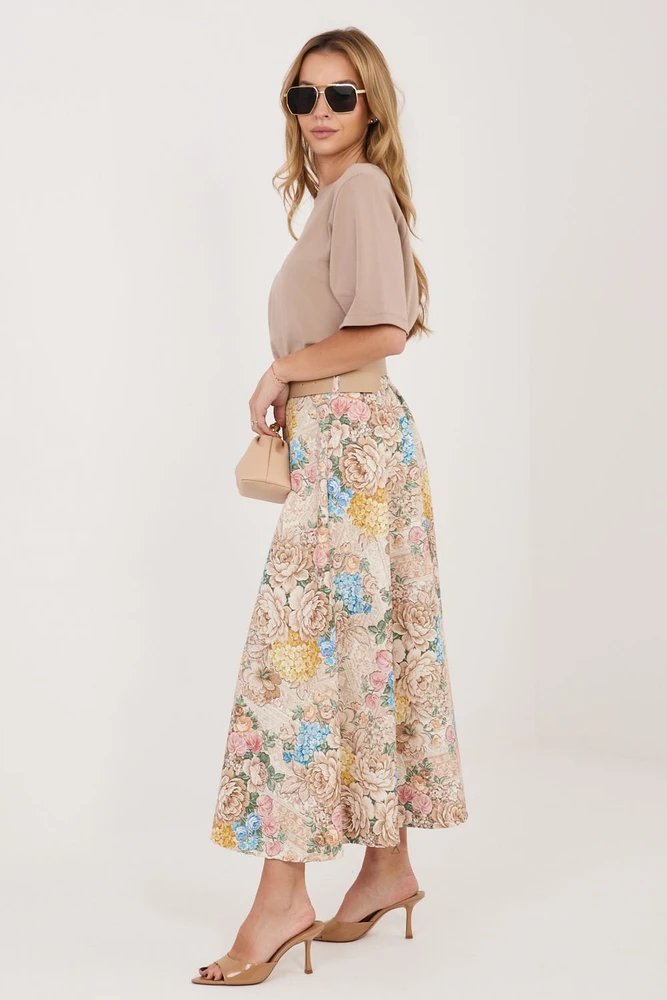 Midi moteriškas sijonas su gėlių raštu Italy Moda