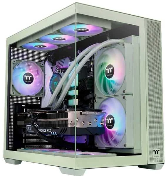 Midi Thermaltake View 380 TG ARGB Matcha Žalias