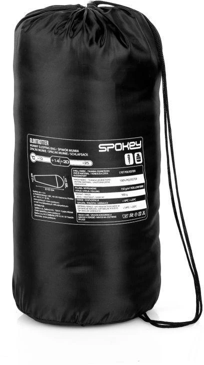 Pavasario ir vasaros tipo miegmaišis 220 cm juodas Spokey GLOBTROTTER