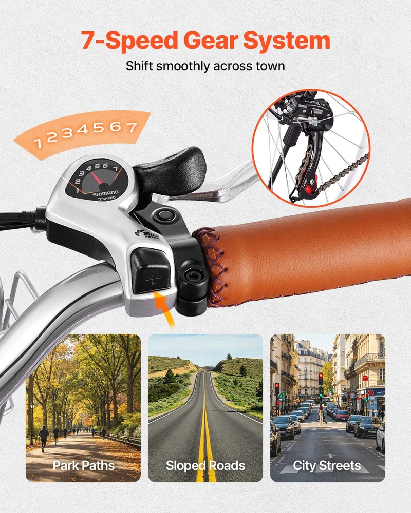 Miesto dviratis VEVOR SCB2472-BLP, 61 cm ratai
