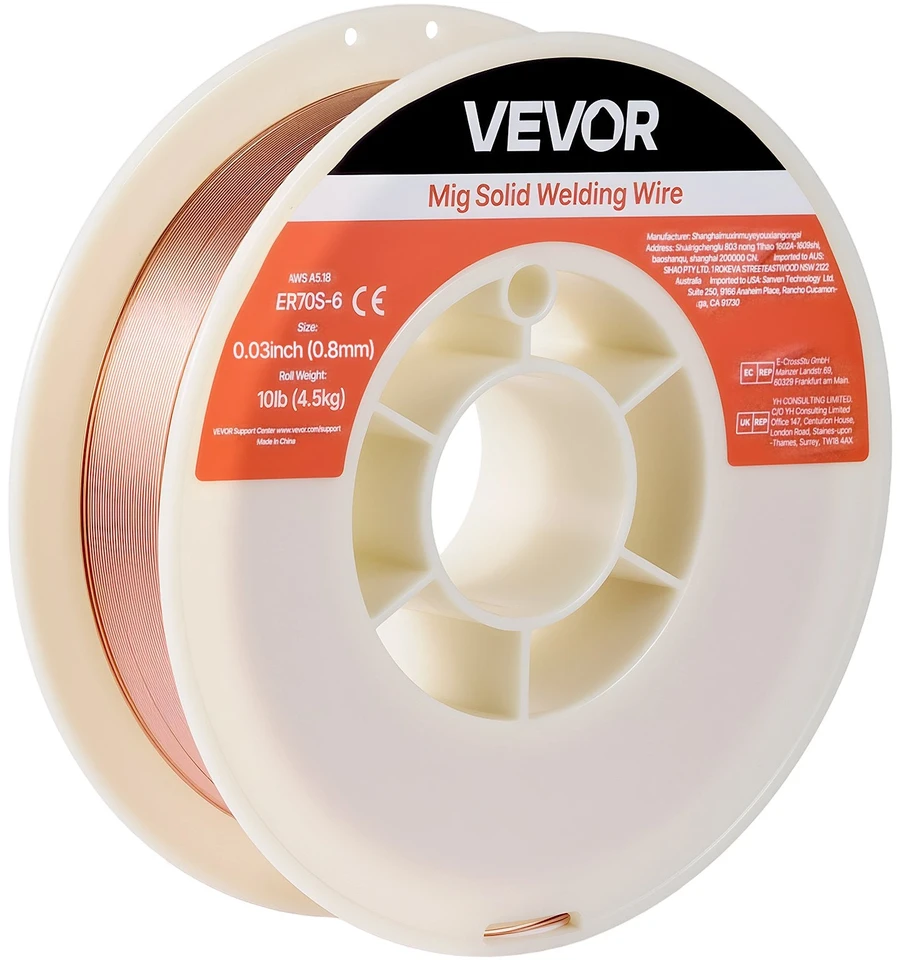 VEVOR Kietas MIG suvirinimo vielas ER70S-6, 0.8mm, 4.5kg