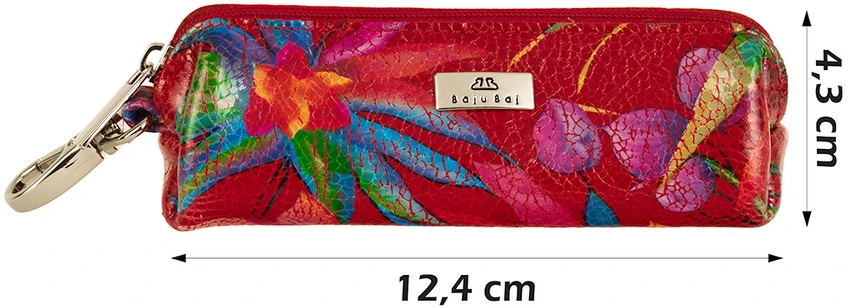 MIKI Dėklas moterims na klucze skórzane raudona kolorowe BajuBaj