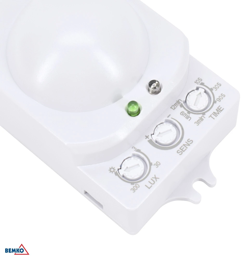 Bemko Mikrobangų jutiklis, baltas, IP20, max 1200W, 360°, 1-8m