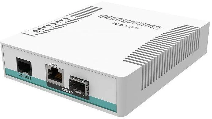 Šakotuvas Mikrotik CRS106-1C-5S tinklo komutatorius Gigabit Ethernet (10/100/1000) Maitinimas per Eternetą (PoE) Balta