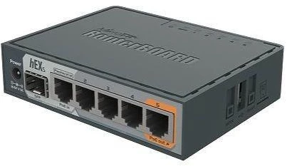 Šakotuvas Mikrotik Wired Ethernet Maršrutizatorius RB760iGS, hEX S, Dual Core 880MHz CPU, 256MB RAM, 16 MB (MicroSD), 5xGigabit LAN, 1xSFP, USB, IPsec hardware encryption support and The Dude serveris package, PCB temperature and Voltage Monitorius, Beeper, RouterOS L4 | MikroTik | Enthernet Maršrutizatorius hEX S | RB760iGS | No Wi-Fi | 10/100/1000 Mbit/s | Mesh Support No | MU-MiMO No | No mobile broadband | Antenna type No antena | 1 | 12 mėn.