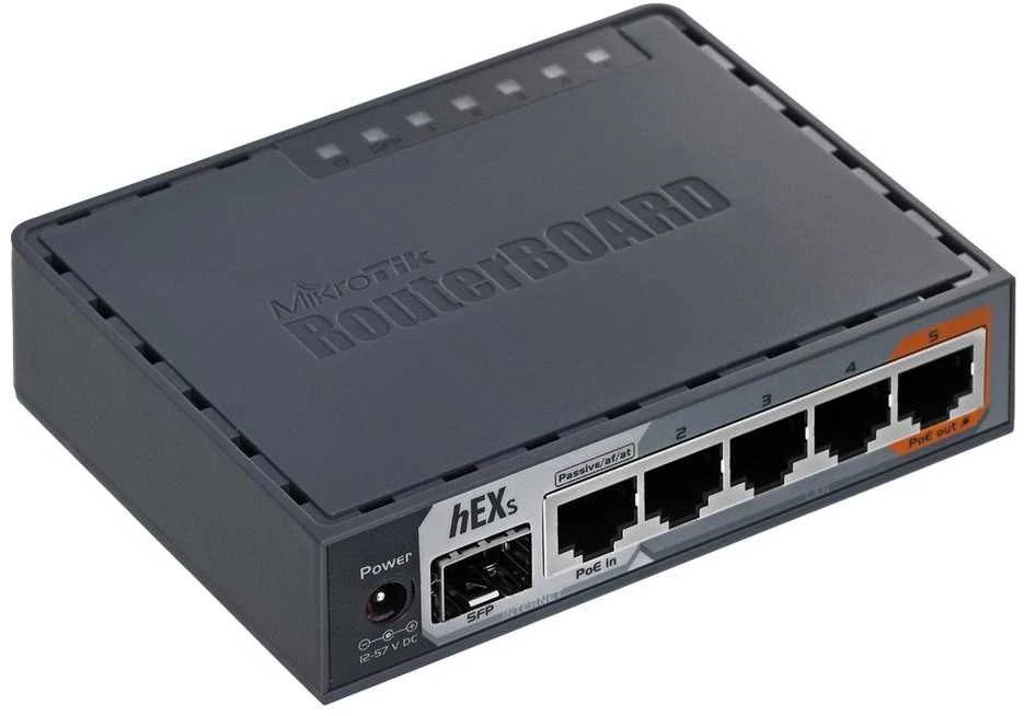Šakotuvas „MikroTik“ laidinio Ethernet maršrutizatorius RB760iGS, hEX S, dviejų branduolių 880MHz procesorius, 256 MB RAM, 16 MB („MicroSD“), 5xGigabit LAN, 1xSFP, USB, IPsec aparatinės įrangos šifravimo palaikymas ir „The Dude“ serverio paketas, PCB temperatūros ir įtampos monitorius, „Beeper“, „RouterOS L4“ | MikroTik | Ethernet maršrutizatorius hEX S | RB760iGS | Nėra „Wi-Fi“ | 10/100/1000 Mbit/s | Ethernet LAN (RJ-45) jungtys 5 | Mesh palaikymas: Ne | MU-MiMO: Ne | Nėra mobiliojo plačiajuosčio ryšio | Antenos tipas: Ne | 1 | 12 mėn.