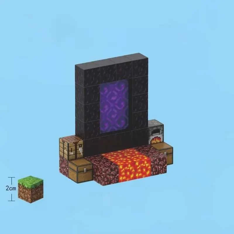 Minecraft magnetinis blokelių / kaladėlių rinkinys - Portalas - 32 vnt