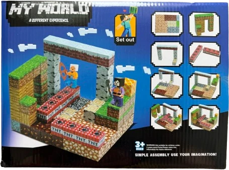 Minecraft magnetinis blokelių / kaladėlių rinkinys - 100 vnt