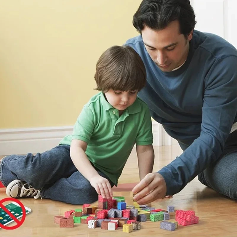 Minecraft magnetinis blokelių / kaladėlių rinkinys - 50 vnt