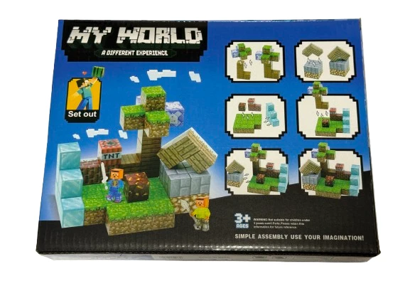 Minecraft magnetinis blokelių / kaladėlių rinkinys - 50 vnt