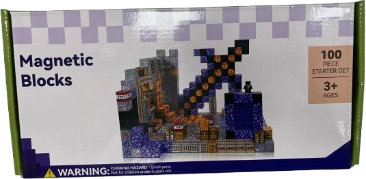 Minecraft magnetinis blokelių rinkinys - 100 vnt