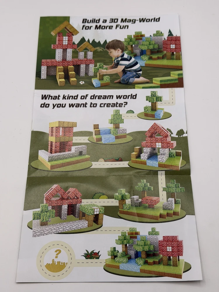 Minecraft magnetinis blokelių rinkinys - 100 vnt