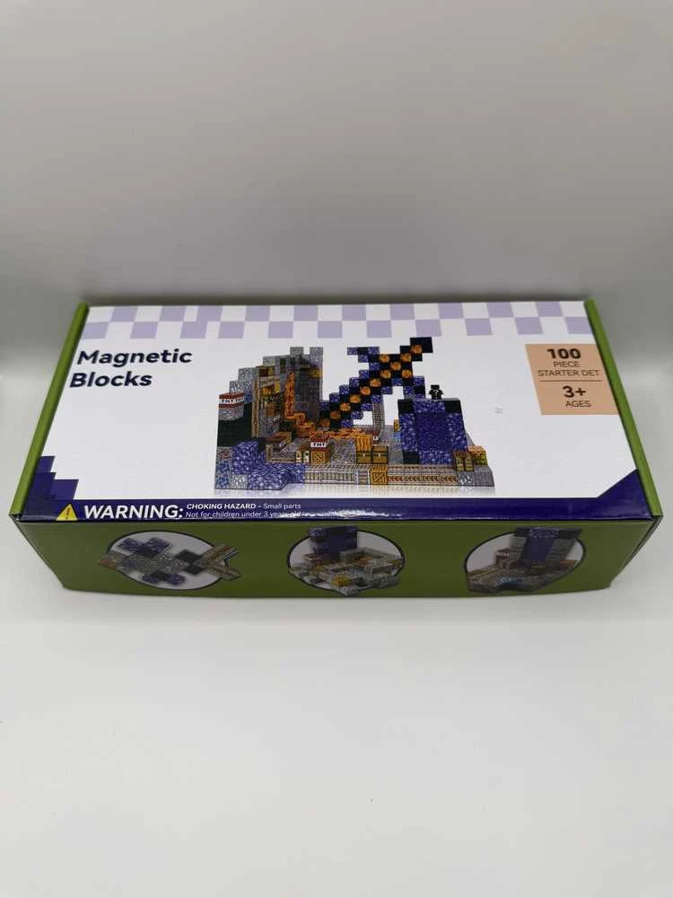 Minecraft magnetinis blokelių rinkinys - 100 vnt
