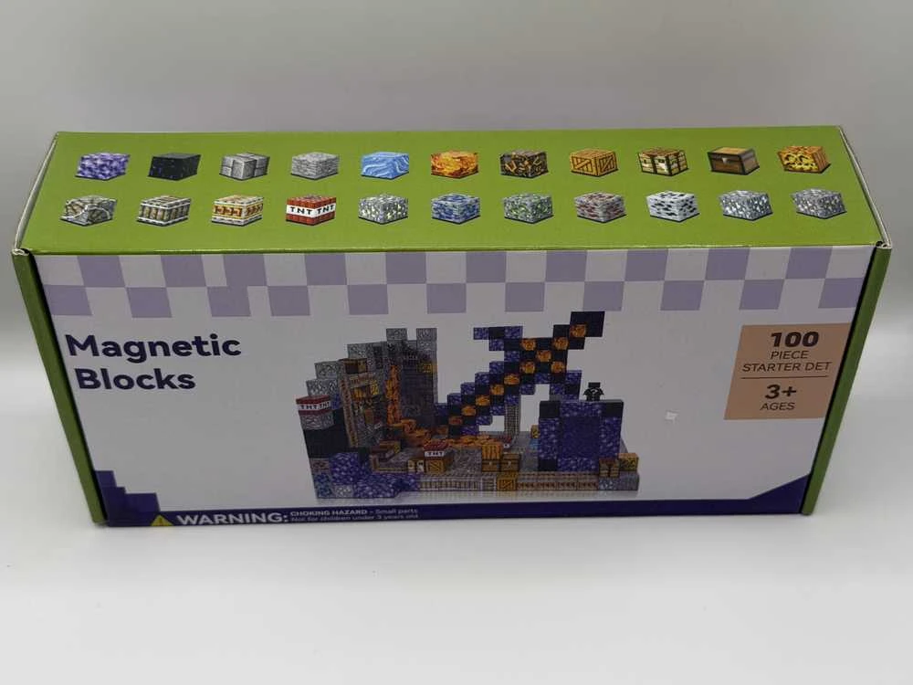 Minecraft magnetinis blokelių rinkinys - 100 vnt