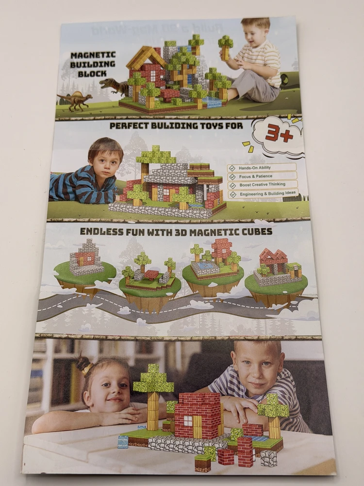 Minecraft magnetinis blokelių rinkinys - 100 vnt