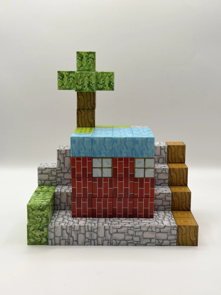 Minecraft magnetinis blokelių rinkinys - 100 vnt