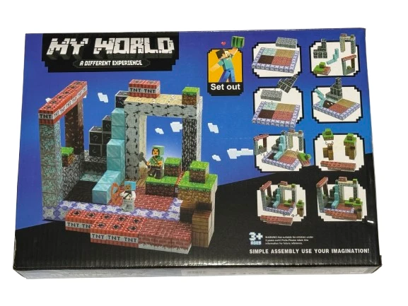 Minecraft Stiliaus magnetinis blokelių rinkinys - 184 vnt
