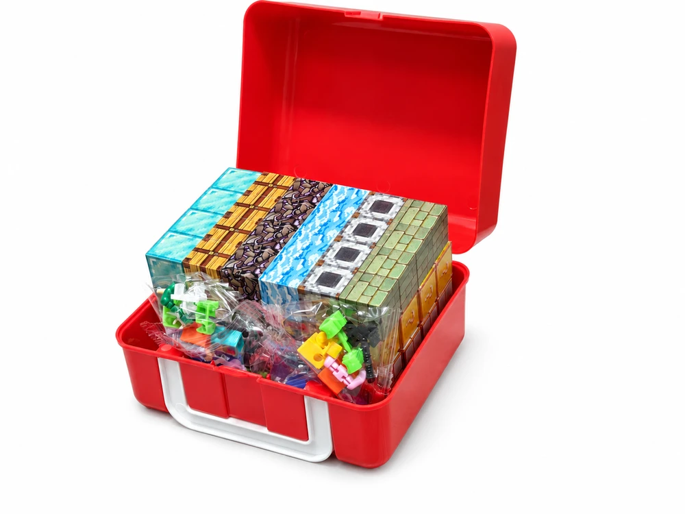 Minecraft Stiliaus magnetinis blokelių rinkinys - 100 vnt
