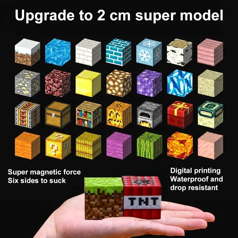 Minecraft Stiliaus magnetinis blokelių rinkinys - 185 vnt