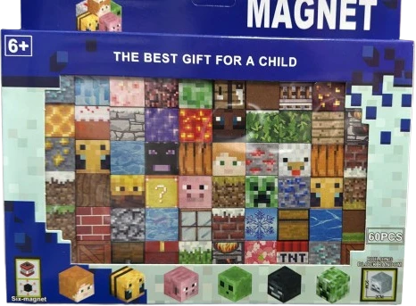 Minecraft Stiliaus Magnetinis Kaladėlių Rinkinys - 60 vnt