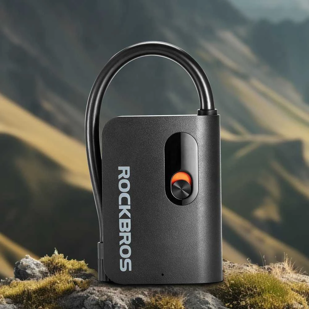 Rockbros L1 Mini belaidis siurblys 70 psi kompresorius 200 mm Schrader žarnos ilgis - juodas
